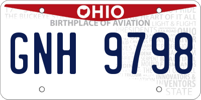 OH license plate GNH9798