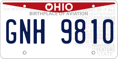 OH license plate GNH9810