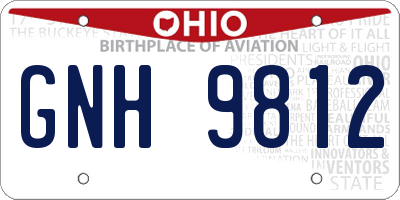 OH license plate GNH9812