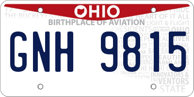 OH license plate GNH9815