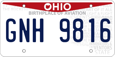 OH license plate GNH9816