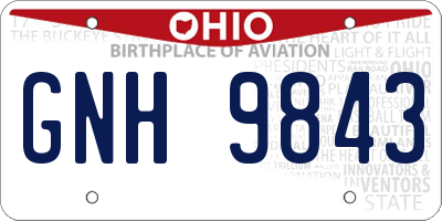 OH license plate GNH9843