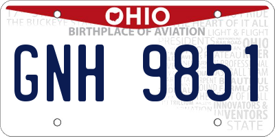 OH license plate GNH9851