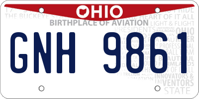 OH license plate GNH9861