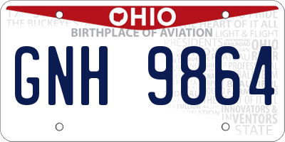 OH license plate GNH9864