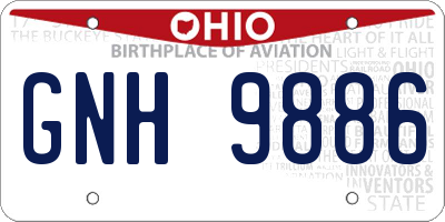 OH license plate GNH9886