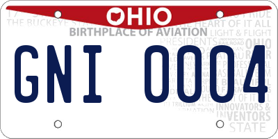 OH license plate GNI0004