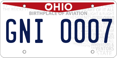 OH license plate GNI0007