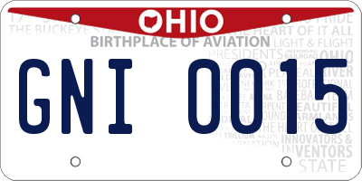 OH license plate GNI0015