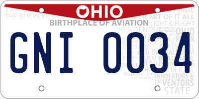 OH license plate GNI0034