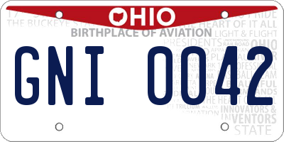 OH license plate GNI0042