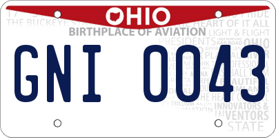 OH license plate GNI0043