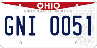 OH license plate GNI0051
