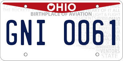 OH license plate GNI0061