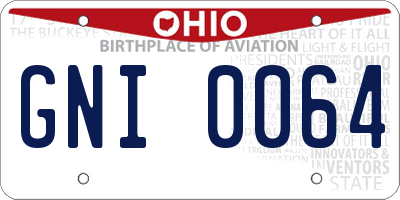 OH license plate GNI0064