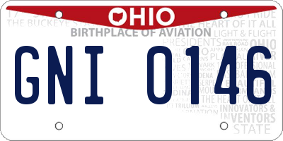 OH license plate GNI0146
