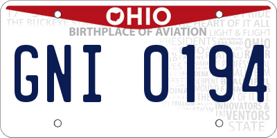 OH license plate GNI0194