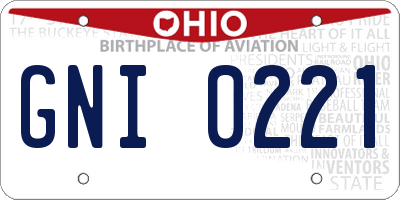 OH license plate GNI0221