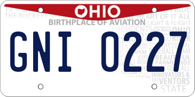 OH license plate GNI0227