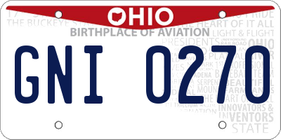 OH license plate GNI0270