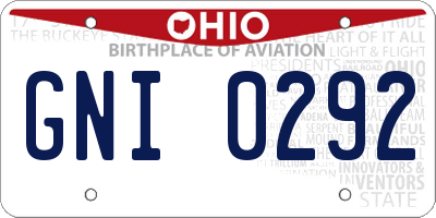 OH license plate GNI0292