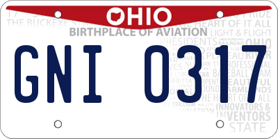 OH license plate GNI0317