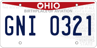 OH license plate GNI0321