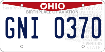 OH license plate GNI0370