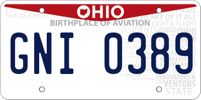 OH license plate GNI0389
