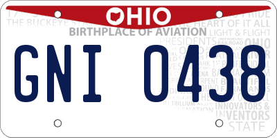 OH license plate GNI0438
