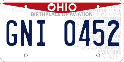 OH license plate GNI0452