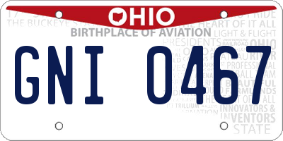 OH license plate GNI0467