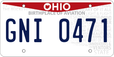 OH license plate GNI0471