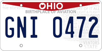 OH license plate GNI0472