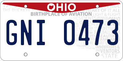 OH license plate GNI0473