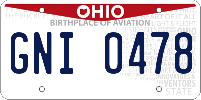OH license plate GNI0478
