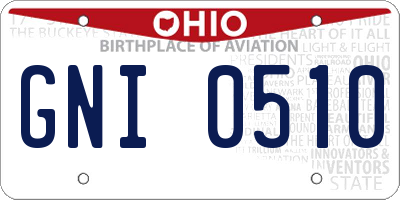 OH license plate GNI0510