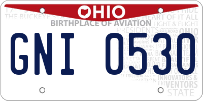 OH license plate GNI0530