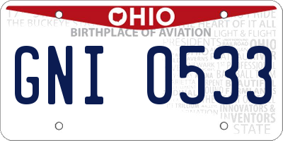 OH license plate GNI0533