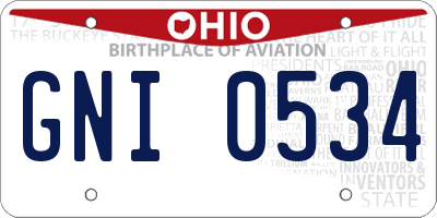 OH license plate GNI0534