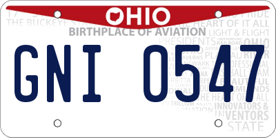 OH license plate GNI0547