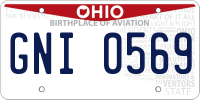 OH license plate GNI0569