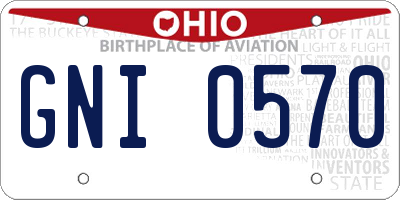 OH license plate GNI0570