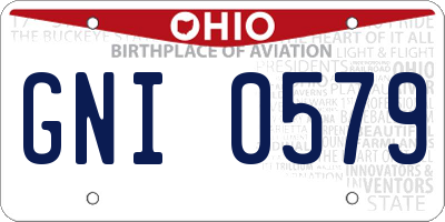 OH license plate GNI0579