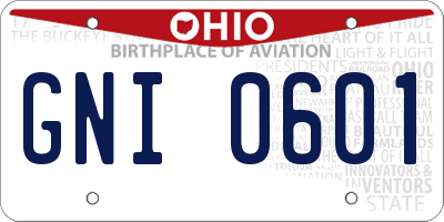 OH license plate GNI0601