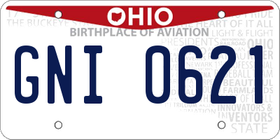 OH license plate GNI0621