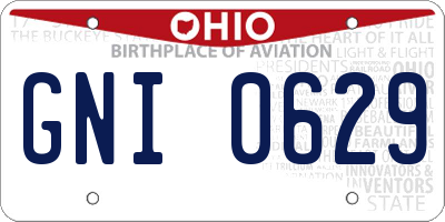 OH license plate GNI0629
