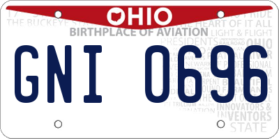 OH license plate GNI0696