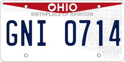 OH license plate GNI0714