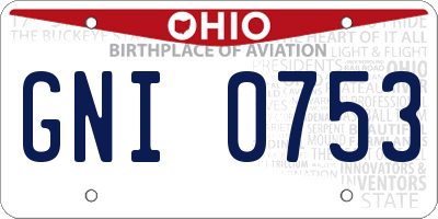OH license plate GNI0753